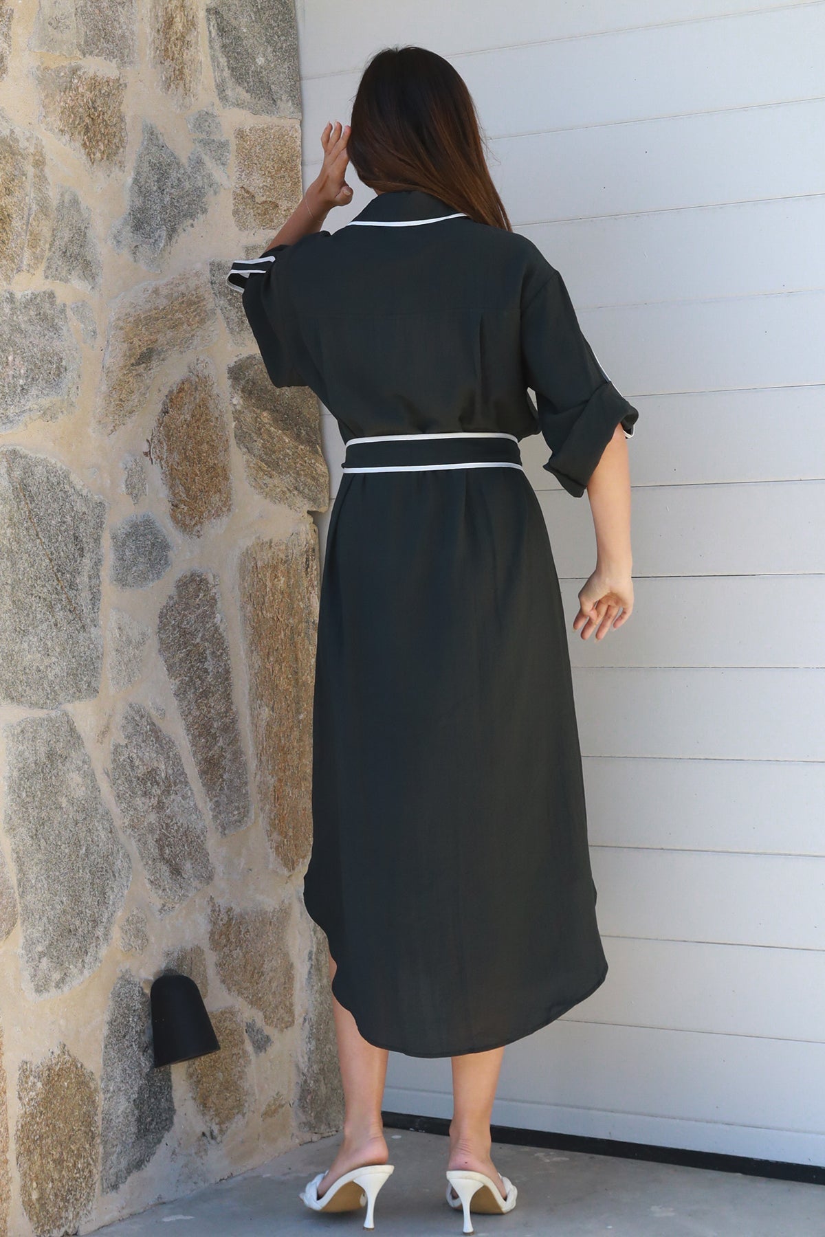 Alina Black Midi Dress-2