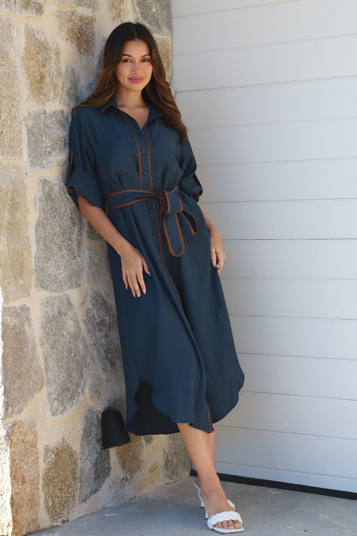 Alina Navy Midi Dress-2