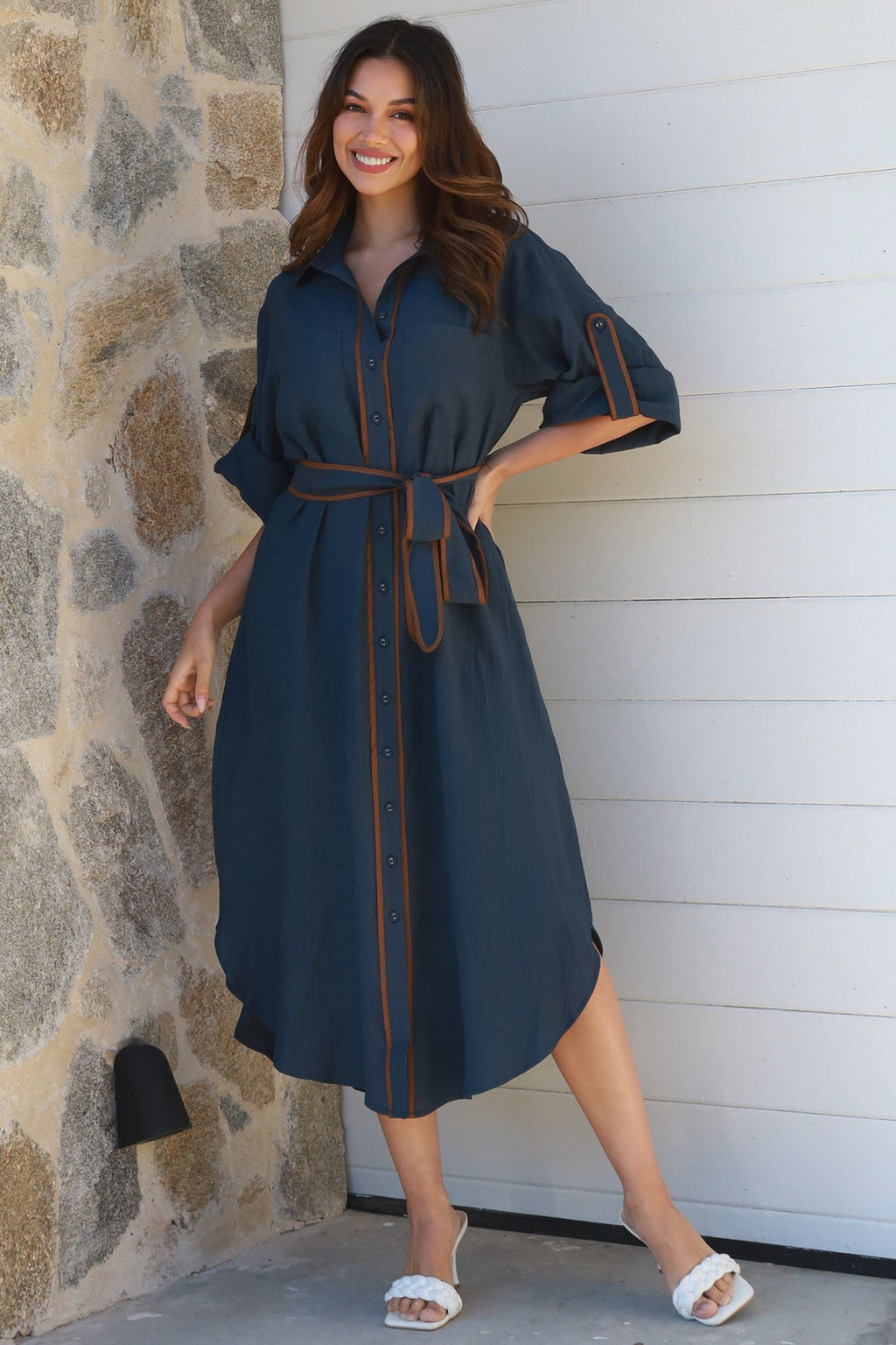 Alina Navy Midi Dress-2