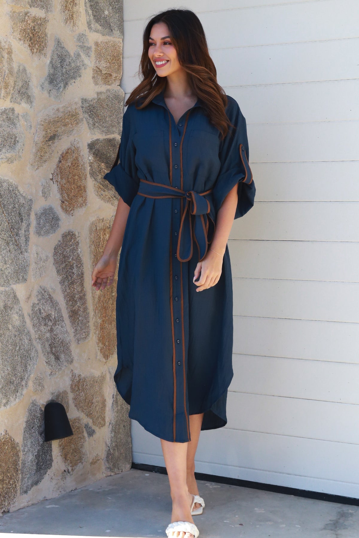 Alina Navy Midi Dress-2