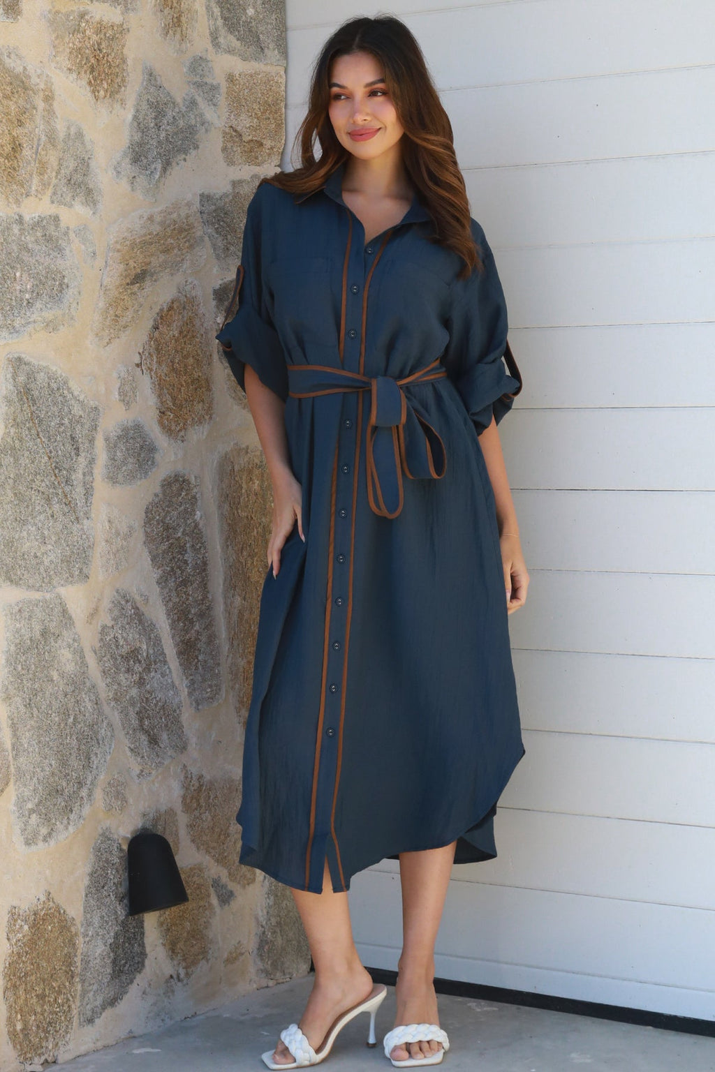 Alina Navy Midi Dress-2