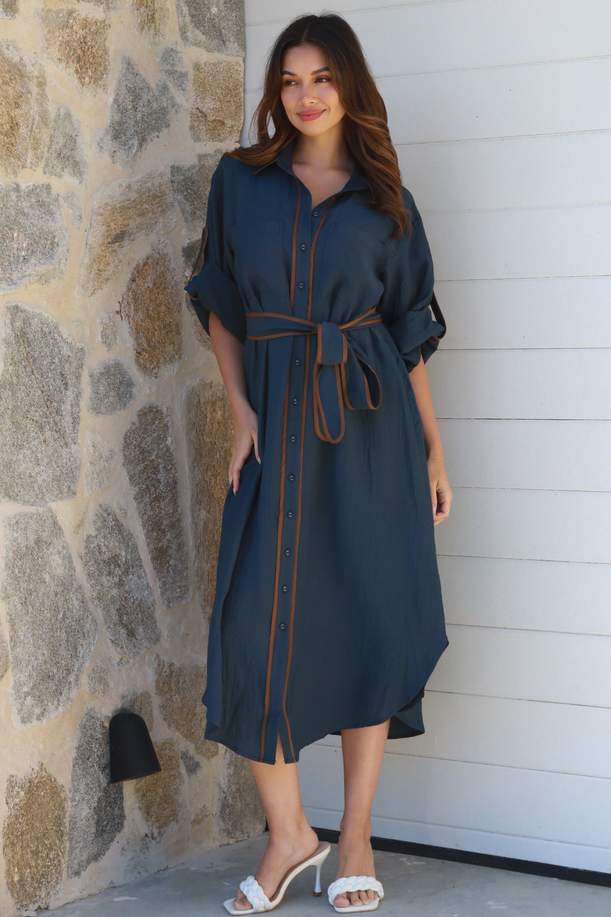 Alina Navy Midi Dress-2