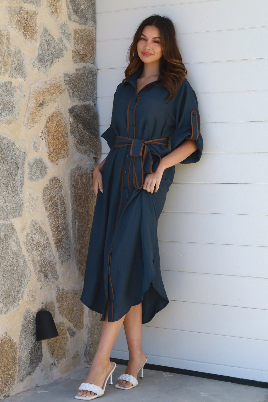 Alina Navy Midi Dress-2