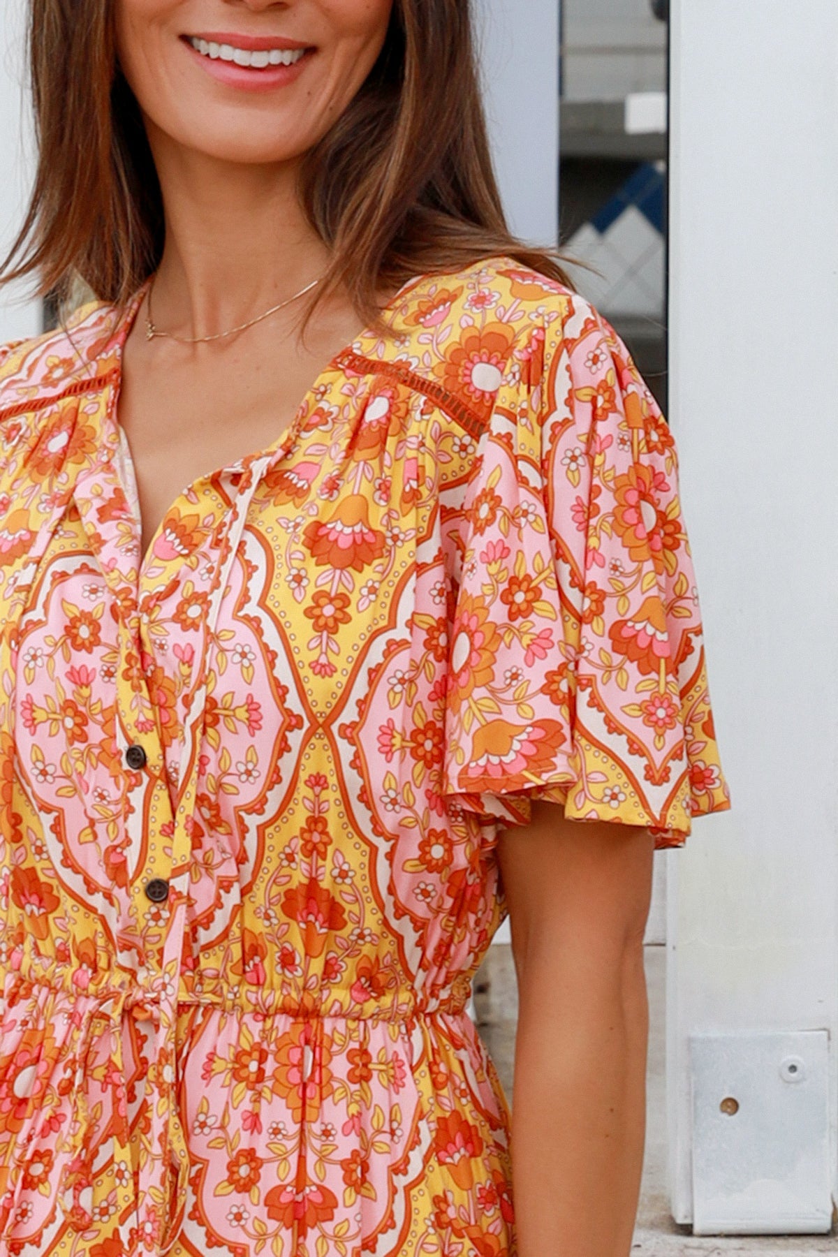 Luisa-Yellow Midi Dress