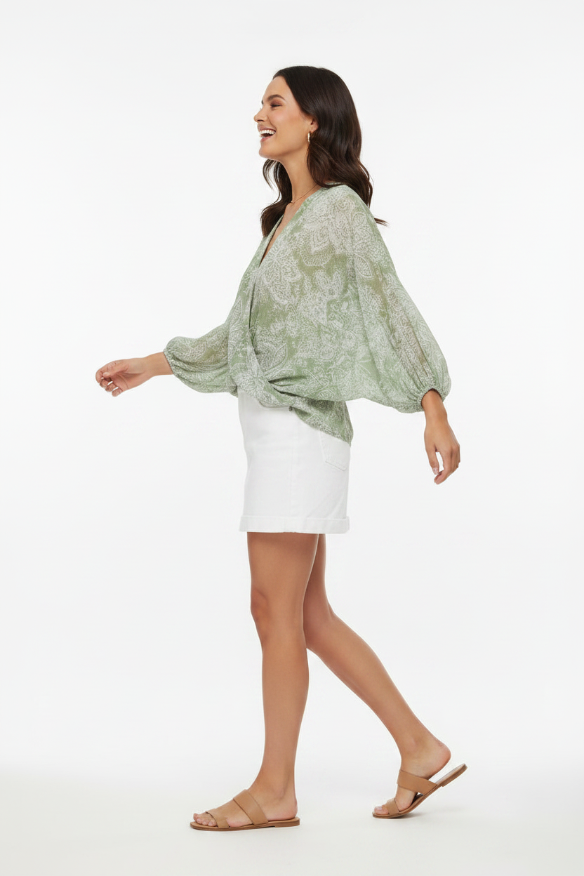 Flora Elegance Blouse - Zena Pose 6