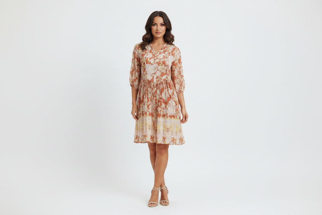 Joy Half Sleeves Mini Dress