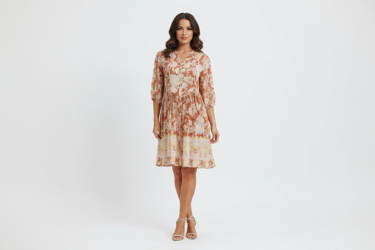 Joy Half Sleeves Mini Dress